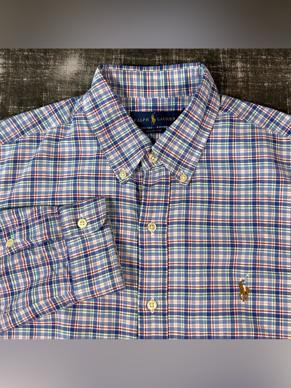 Polo Ralph Lauren Button Down Shirt Mens Medium Classic Fit Multicolor Plaid